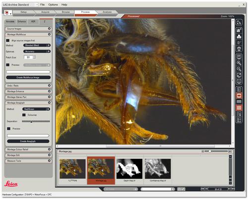 Phần mềm tạo ảnh với vùng lấy nét được mở rộng cho những ứng dụng tạo ảnh có yêu cầu cao nhất - Leica LAS Montage