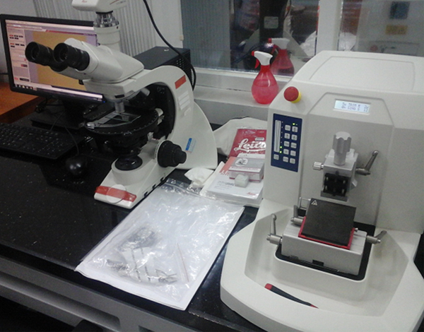 Máy cắt lát tiêu bản Slee Cut 6062 và kính hiển phân cực Leica DM2700 P