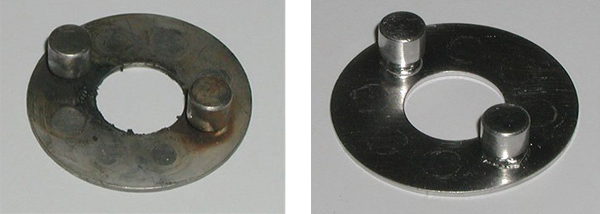 Hình ảnh trước và sau khi làm sạch chất béo bám trên chi tiết trong nhà máy bia