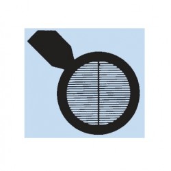 Lưới mẫu TEM có vạch chia tâm và tay cầm, bước lưới 84 µm